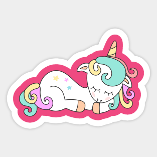 Magic Cute Sleepy Unicorn Sticker